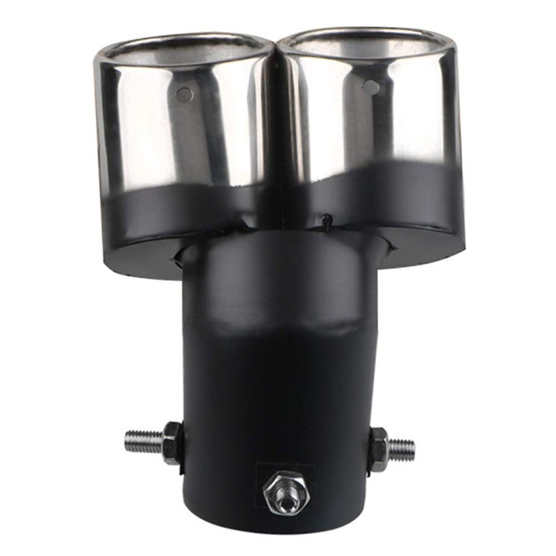 idain Car Stainless Steel Dual Exhaust Pipe Tail Muffler Tip Pipe Diameter 1.5" to 2" Curved Type TailPipe Muffler Modification - Image 3